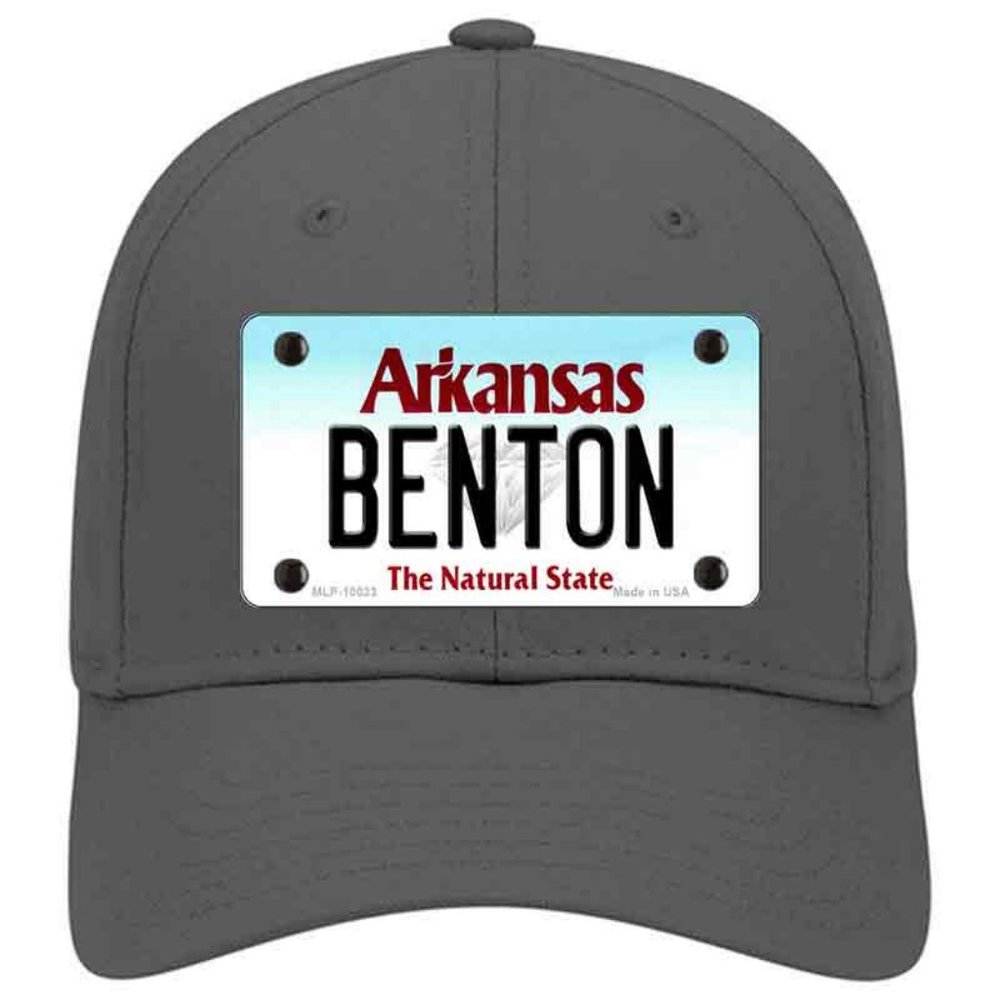 Benton Arkansas Metal on Cotton Velcro Hat - Charcoal